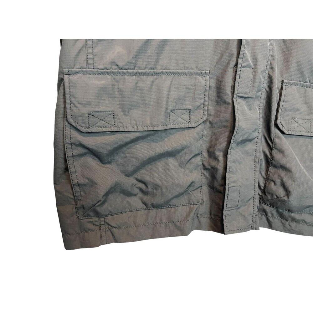 Lands' End Hooded Water Resistant Nylon Utility Windbreaker Jacket Size L Gray - Picture 6 of 10